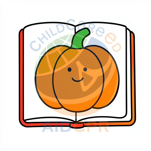 Happy pumpkin reading open book
