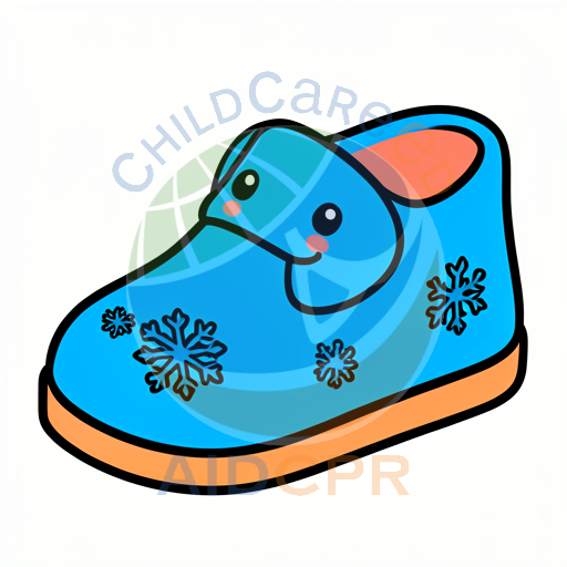 Blue winter boot with snowflake pattern