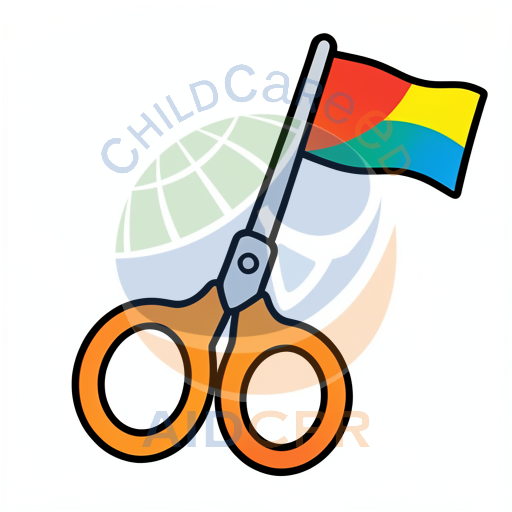 Scissors cutting a rainbow flag