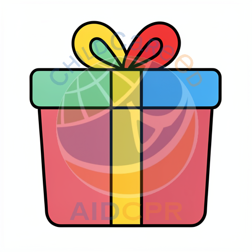 Bright present wrapped in rainbow paper