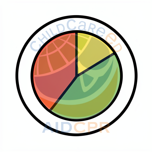 Circle divided into three colored sections
