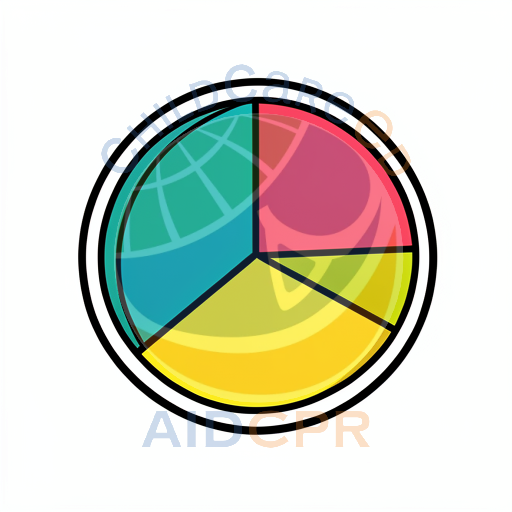 Colorful pie chart with three sections
