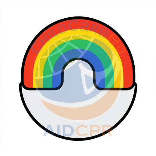 Rainbow arch over smiling half-circle