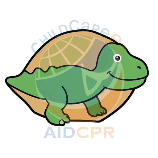 Green turtle with smiling face