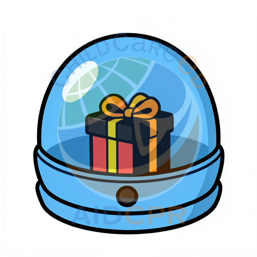 Blue snow globe with gift inside