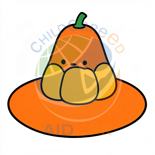 Orange pumpkin with smiling face