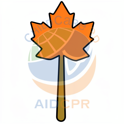 Orange maple leaf with brown stem