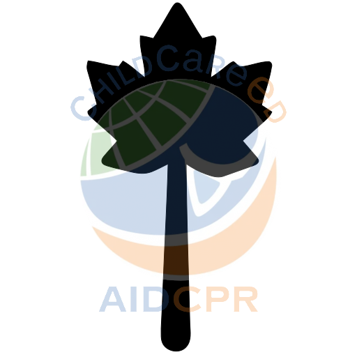 Orange maple leaf with brown stem silhouette