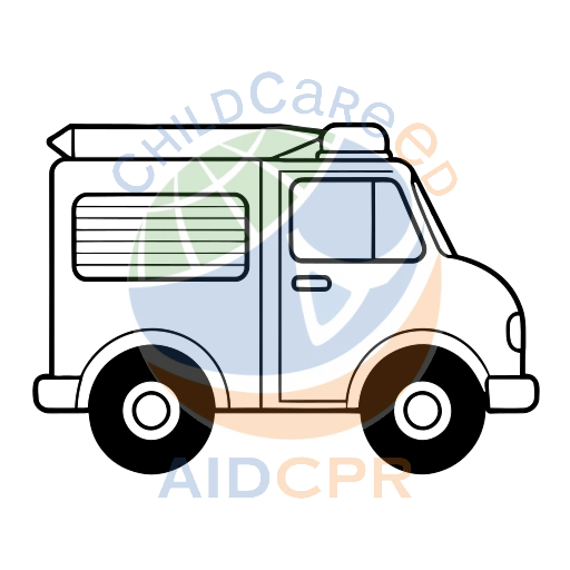 Fire engine ready for emergency response coloring page