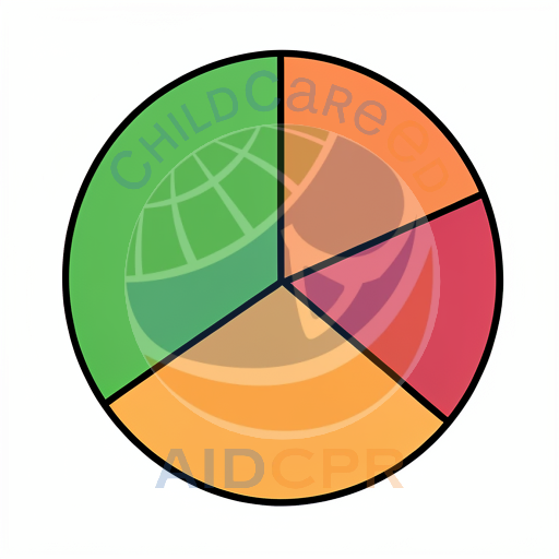 Colored pie chart divided into four sections