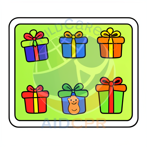 Five colorful gift boxes with bows