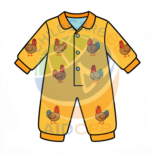 Yellow pajamas with chicken pattern