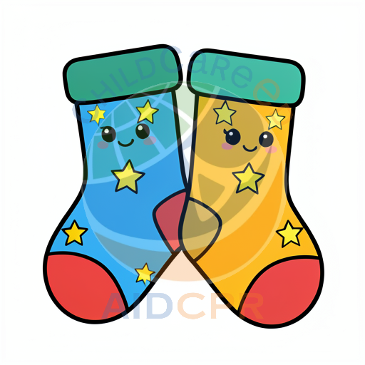 Two smiling starry socks standing together