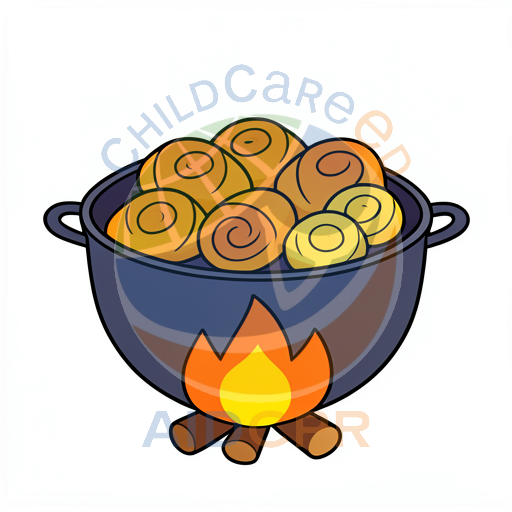 Baking cinnamon rolls over campfire