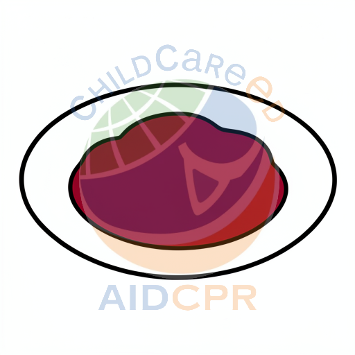 Red oval shape inside black outlined oval