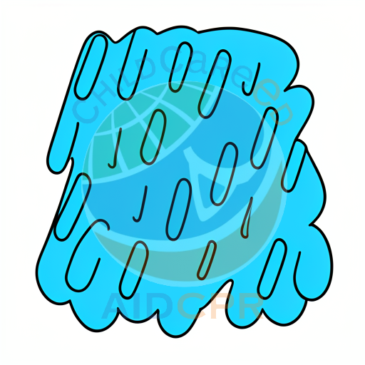 Blue abstract shape with curved lines