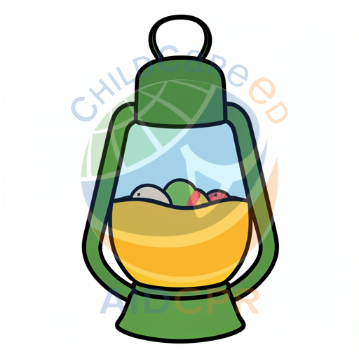 Green lantern with yellow flame inside