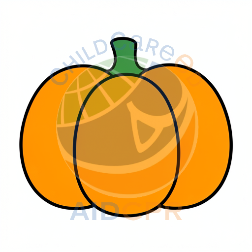 Happy pumpkin with three rounded sections