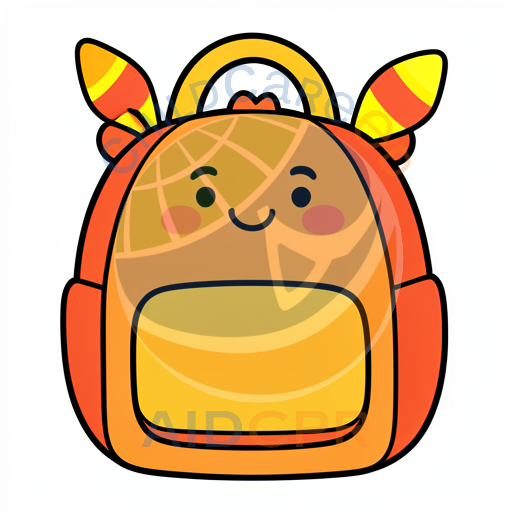 Cute smiling orange backpack with candy corn ears