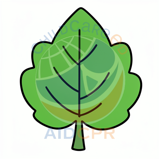 Stylized leaf with central vein