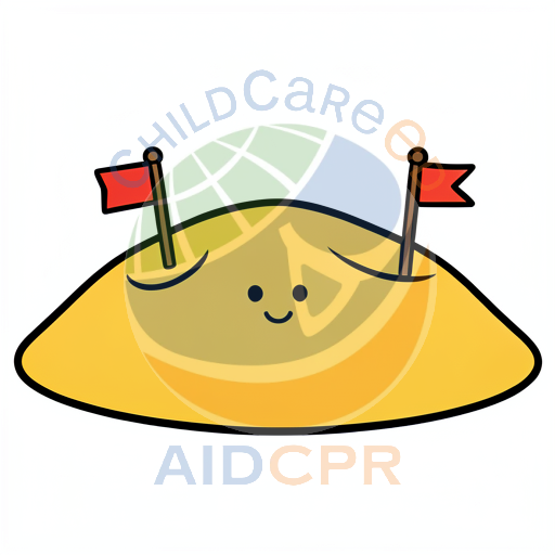 Happy yellow dumpling with red flags