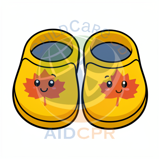 Cute maple leaf slippers smiling happily
