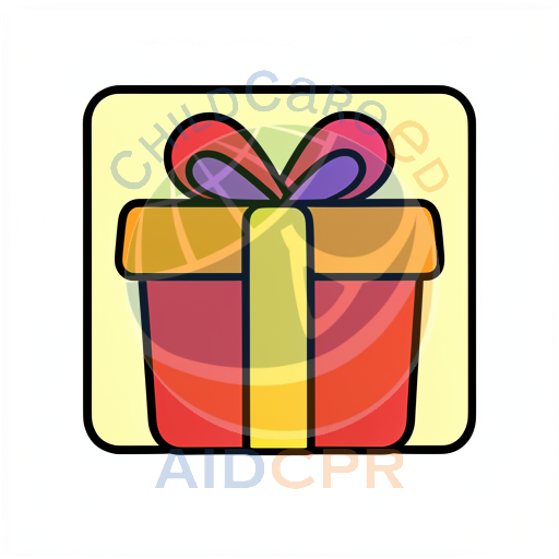 Bright present wrapped with festive bow