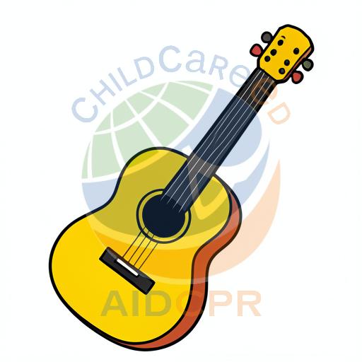 Yellow guitar with black strings