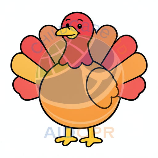 Friendly turkey spreading its tail feathers