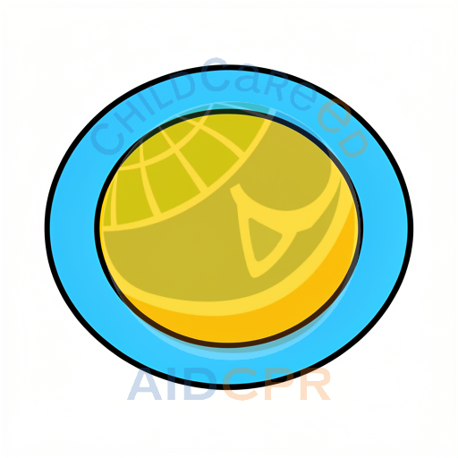 Yellow circle inside blue oval