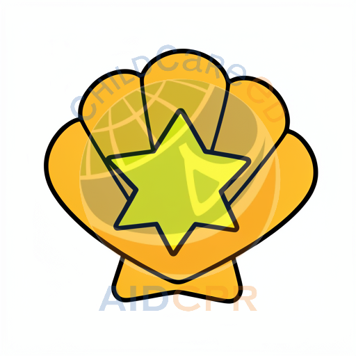 Yellow star inside orange shell