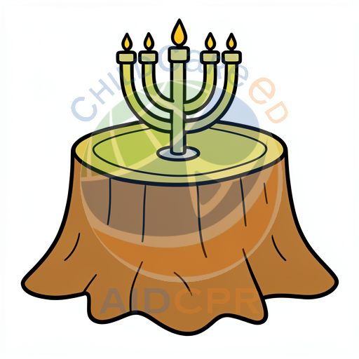Candlestick on a tree stump