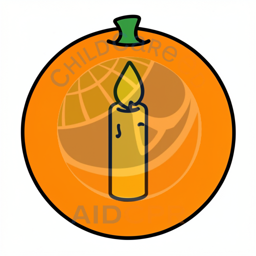 Candle burning inside an orange