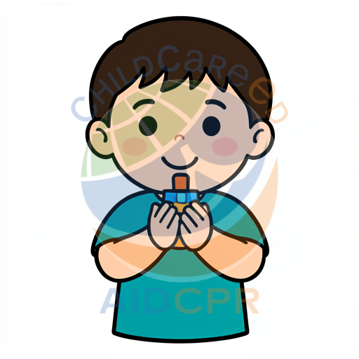 Boy playing flute with happy expression
