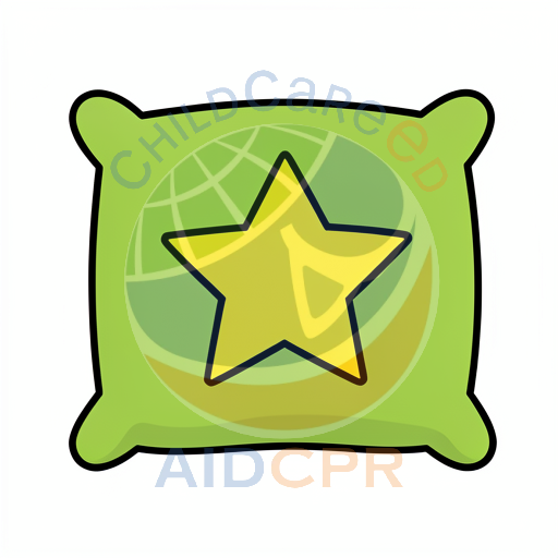 Soft pillow featuring a bright star
