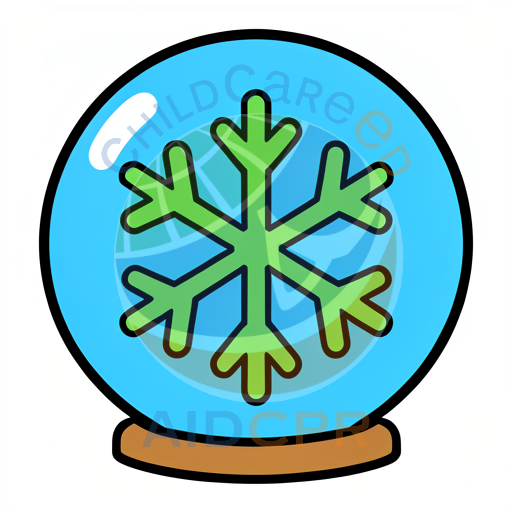 Snowflake inside a blue snow globe