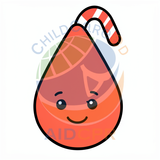 Happy orange drop with candy cane hat