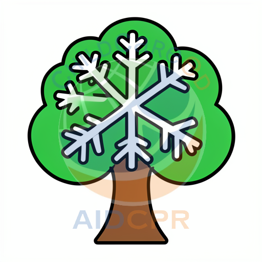 Snowflake Tree with Green Canopy