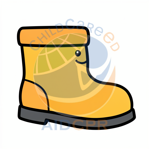 Yellow boot with smiling face