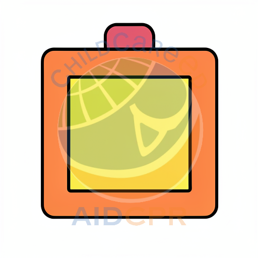Orange folder with yellow paper inside