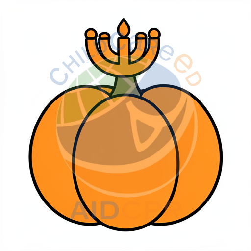 Orange pumpkin with candlestick top