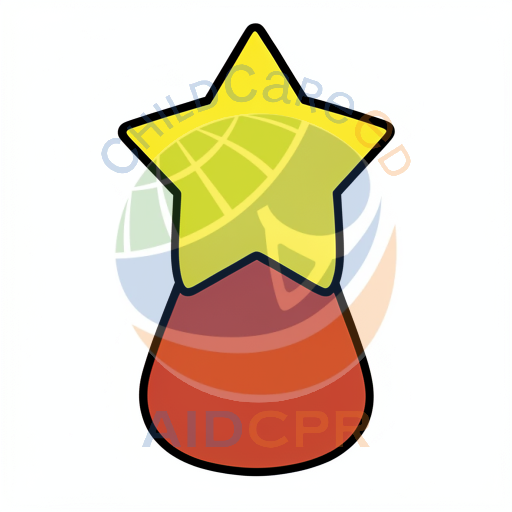 Yellow star on red base