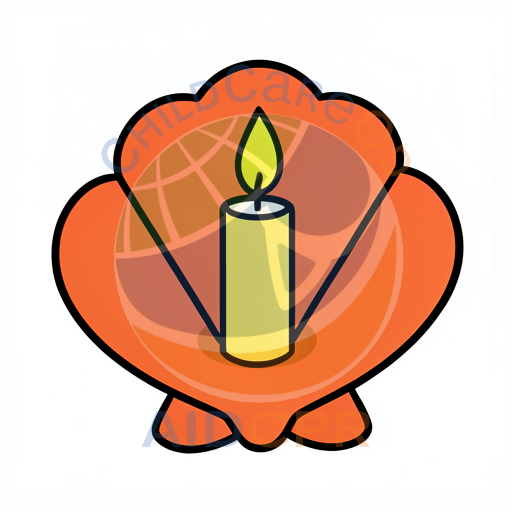 Candle burning inside a red seashell