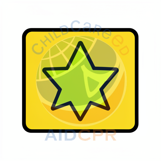 Yellow star inside a square frame