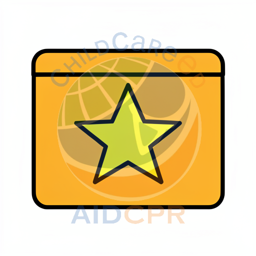 Yellow star inside orange box