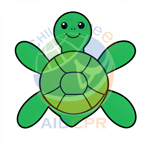 Cute cartoon turtle with cheerful expression