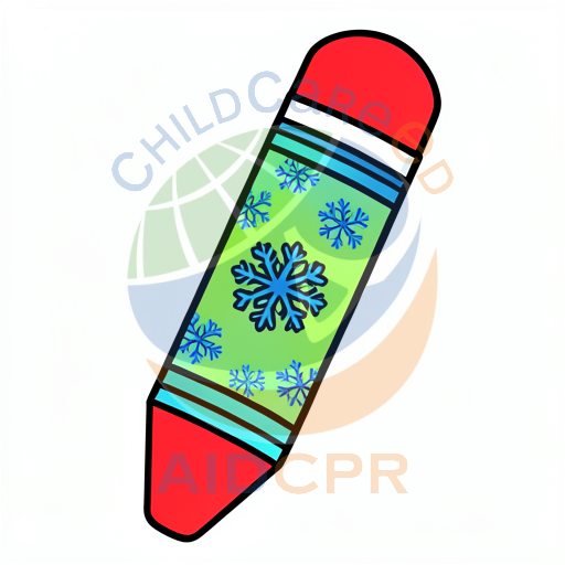 Red crayon with snowflake pattern