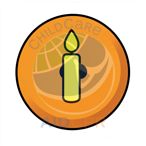 Yellow candle flame inside orange circle