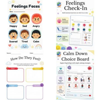Calm Corner & Feelings Toolkit | 4 Preschool SEL Printables