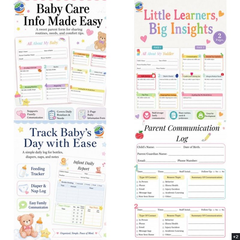 Infant & Toddler Daily Care Toolkit | 6 Forms & Room Organization Resources